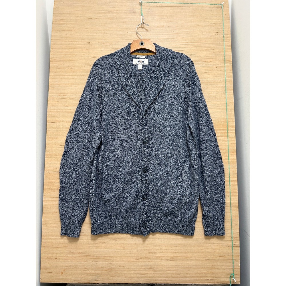 Joseph Abboud Mens Blue Marled Shawl Collar Button Cardigan Sweater Modern Fit M